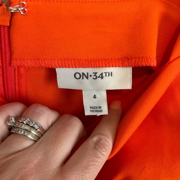 On 34th ~ Orange Sleeveless Square Neck A-Line Mini Dress - 4 - Picture 5 of 8